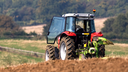 Tractor in field